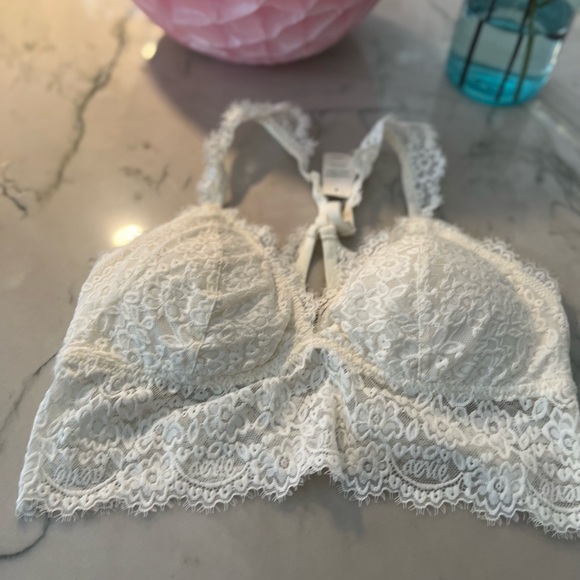 Aerie Bralette sz L color ivory lace trim with padding NWT - Picture 3 of 5
